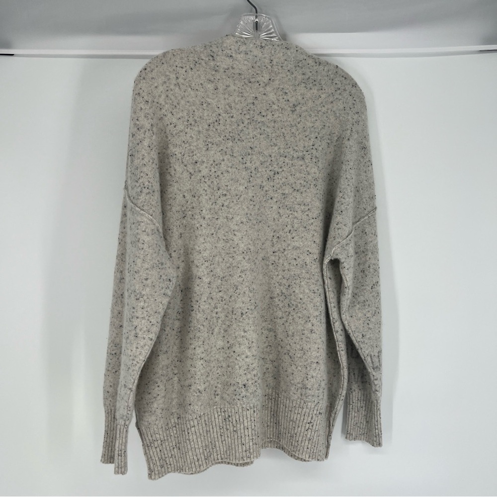Pilcro 100% Cashmere Grey Star Mock Neck Prep Lightweight Knit Pullover Sweater - Picture 5 of 7